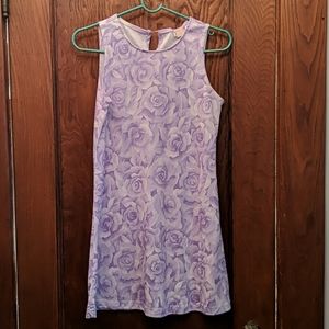 Joule Small Allover Print Purple Rose mini Dress